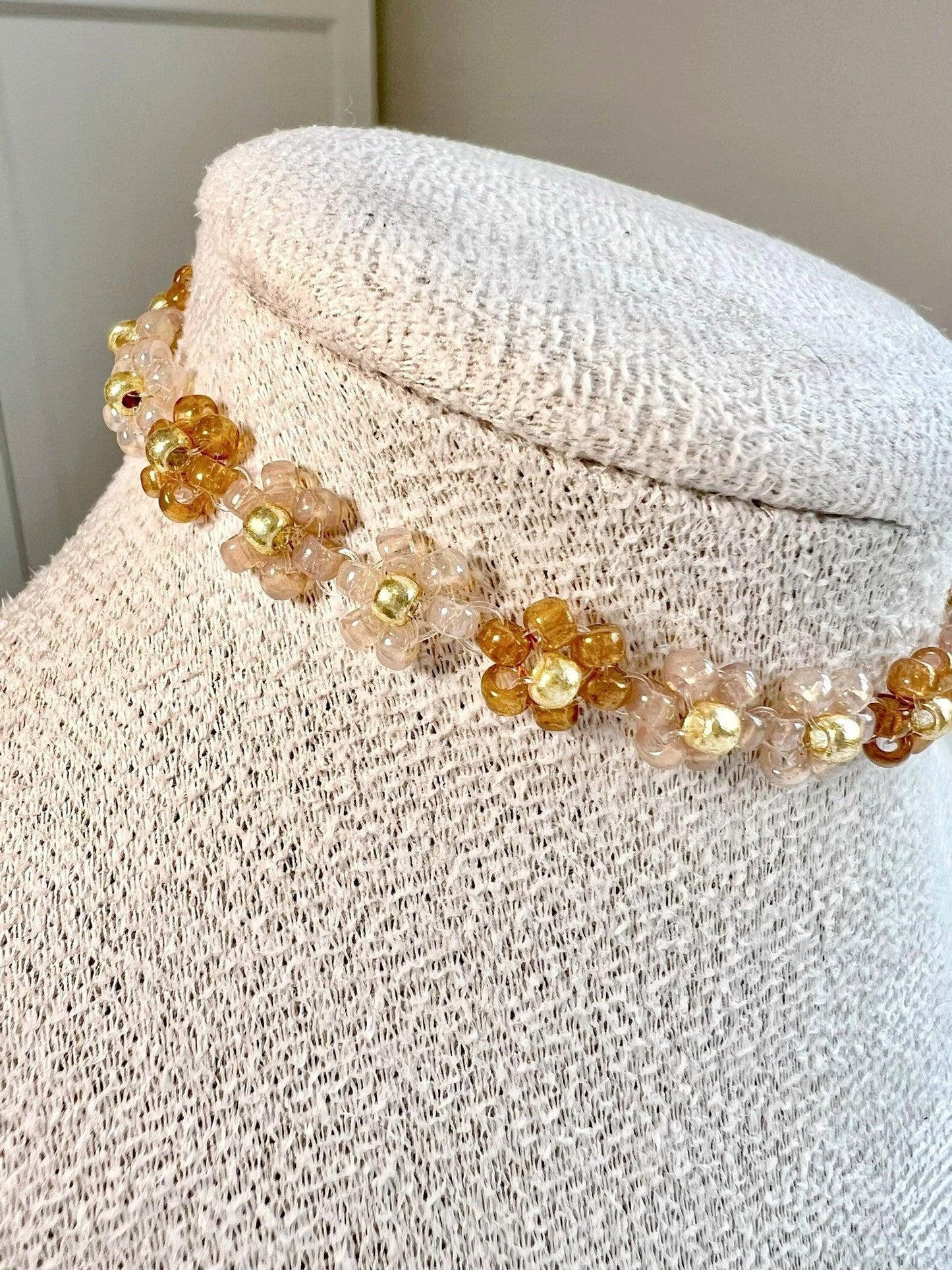 Caramel Toffee Necklace Closeup.
