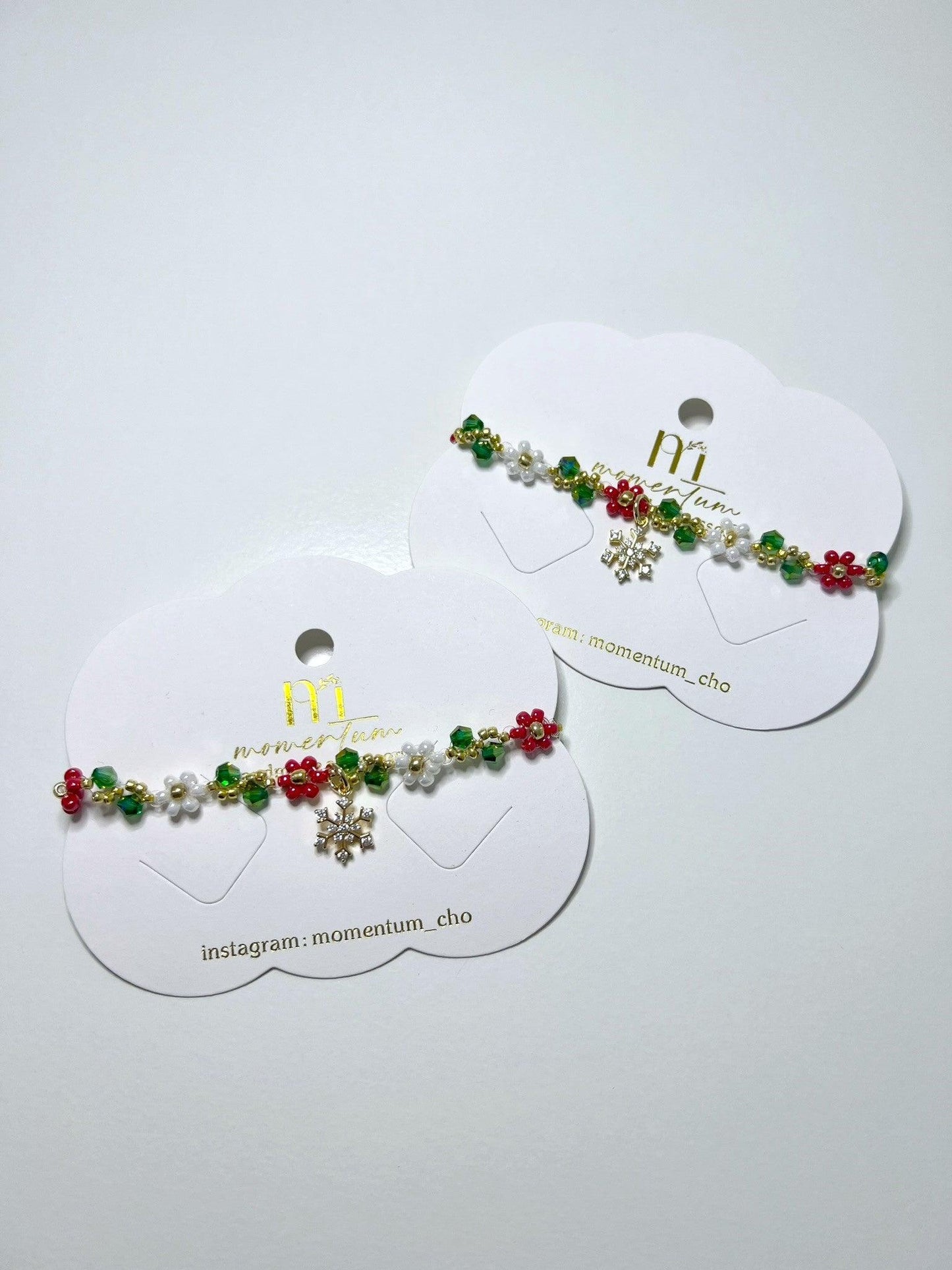 Festive Red Bracelets Card.