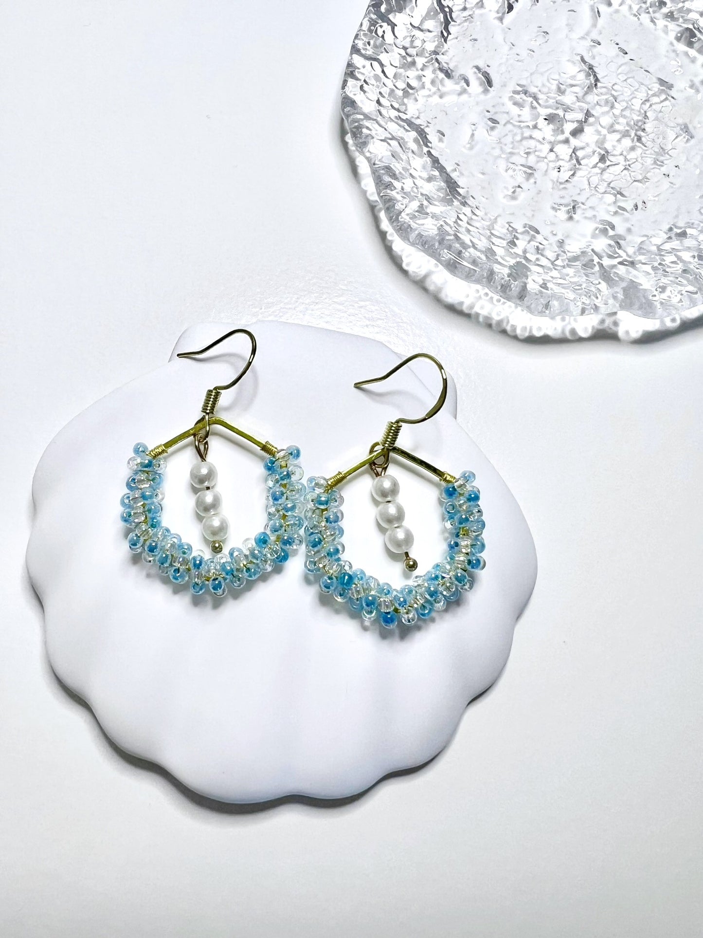 Ocean Tears Earrings Deep Blue Water.