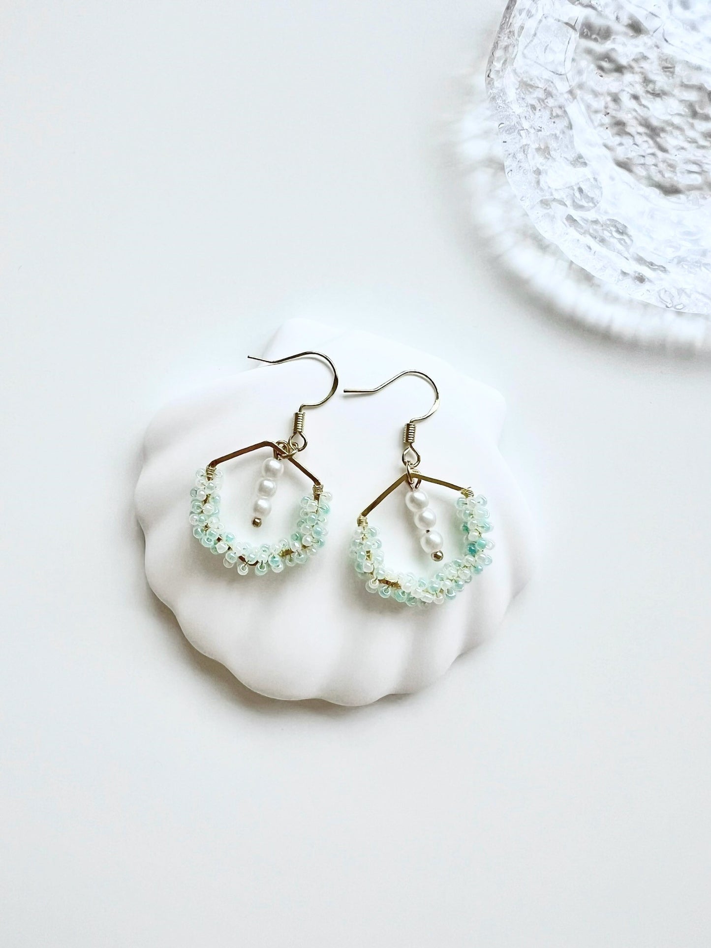 Ocean Tears Earrings Light Blue Water.