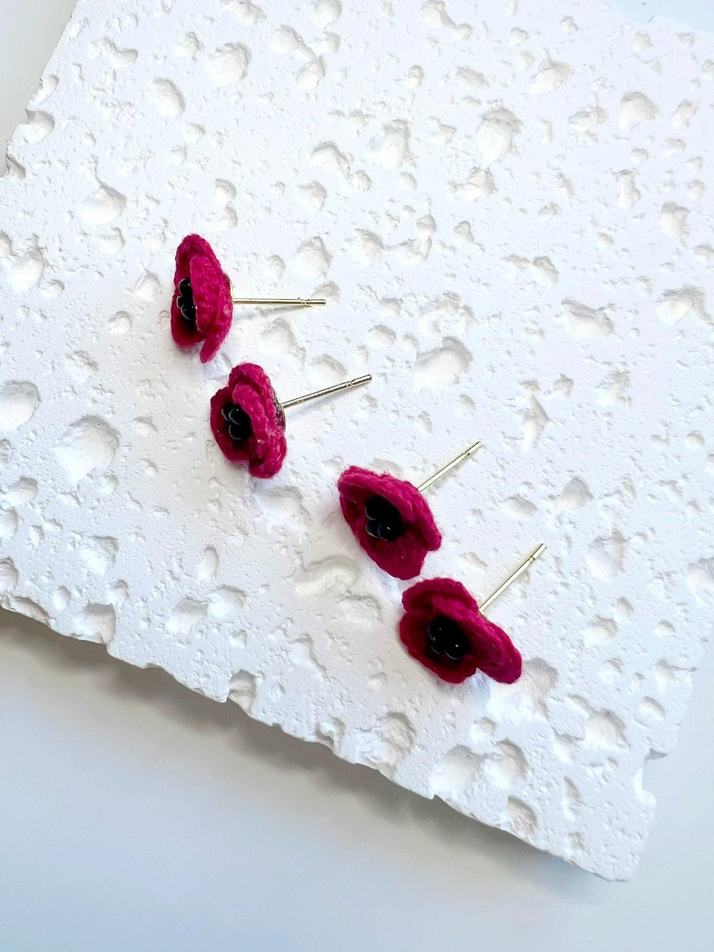 Red Poppies Earrings Demo.