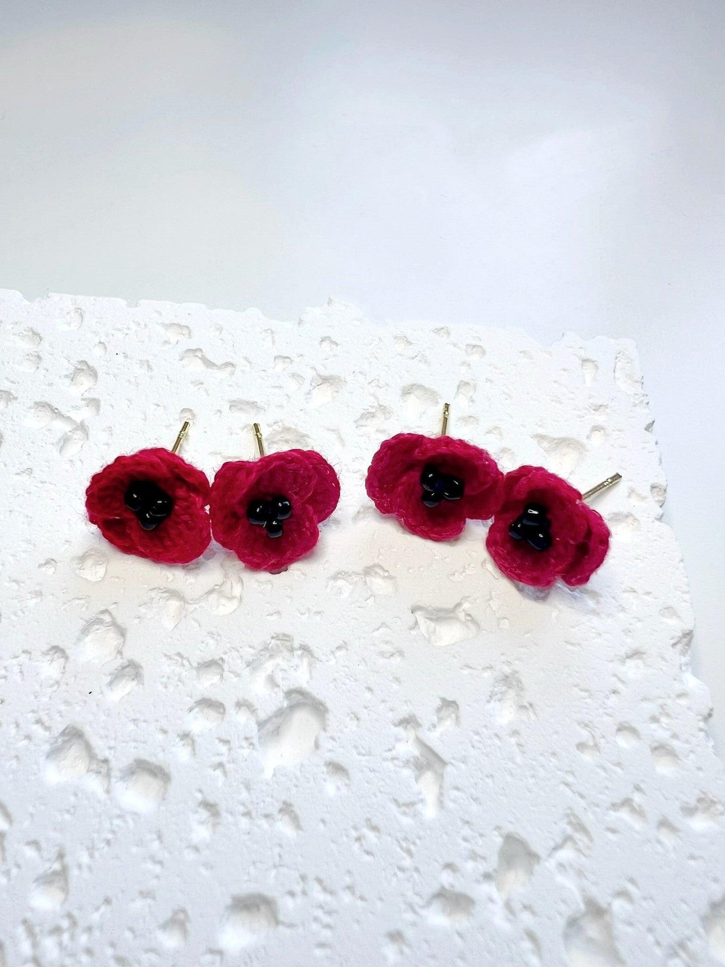 Red Poppies Earrings Group.