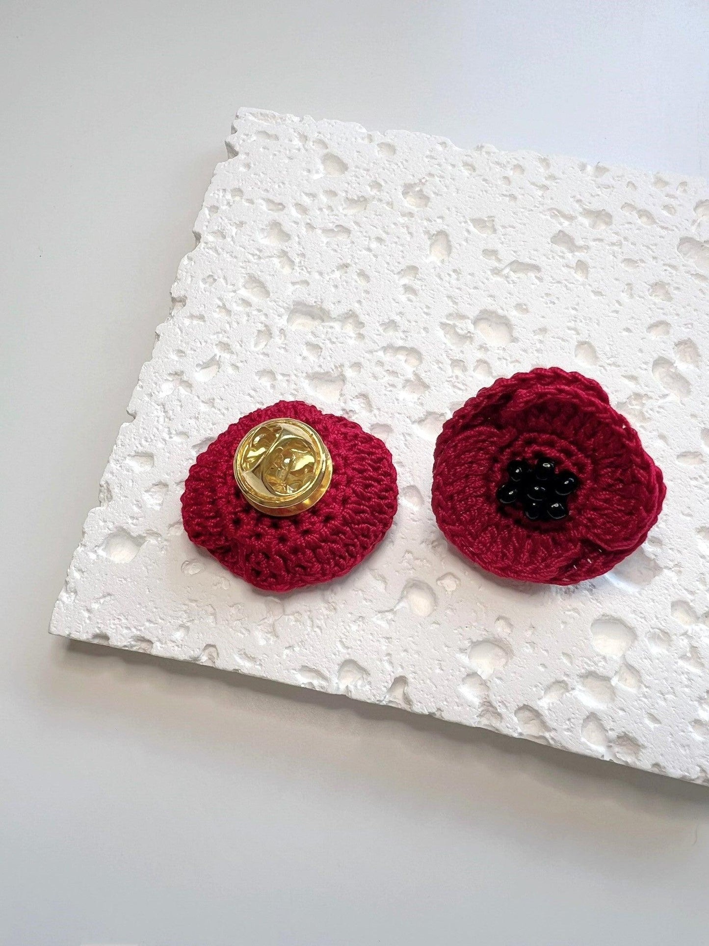 Red Poppy Brooch Demo.