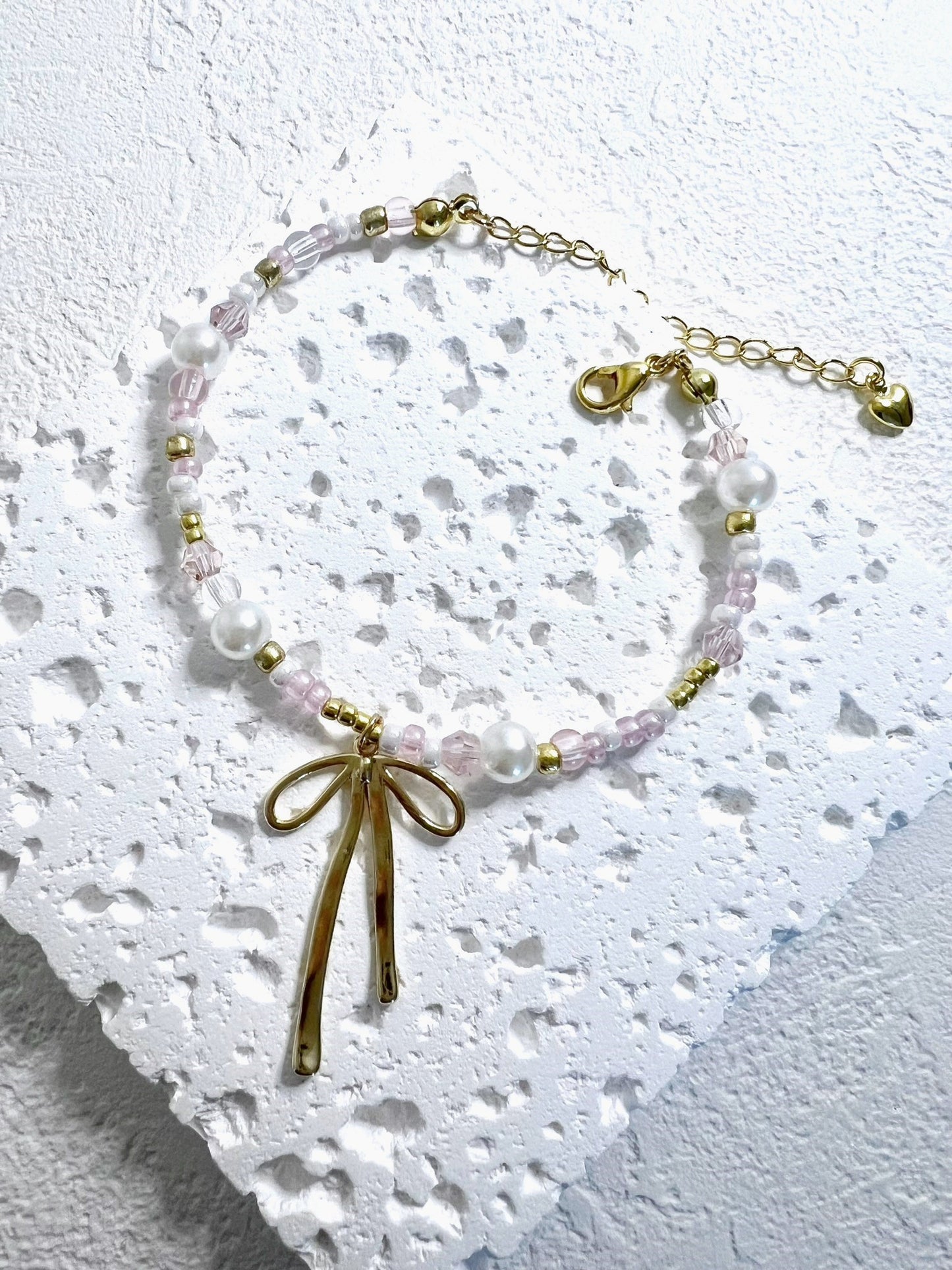 Ribbon Chandelier Bracelets Pink.