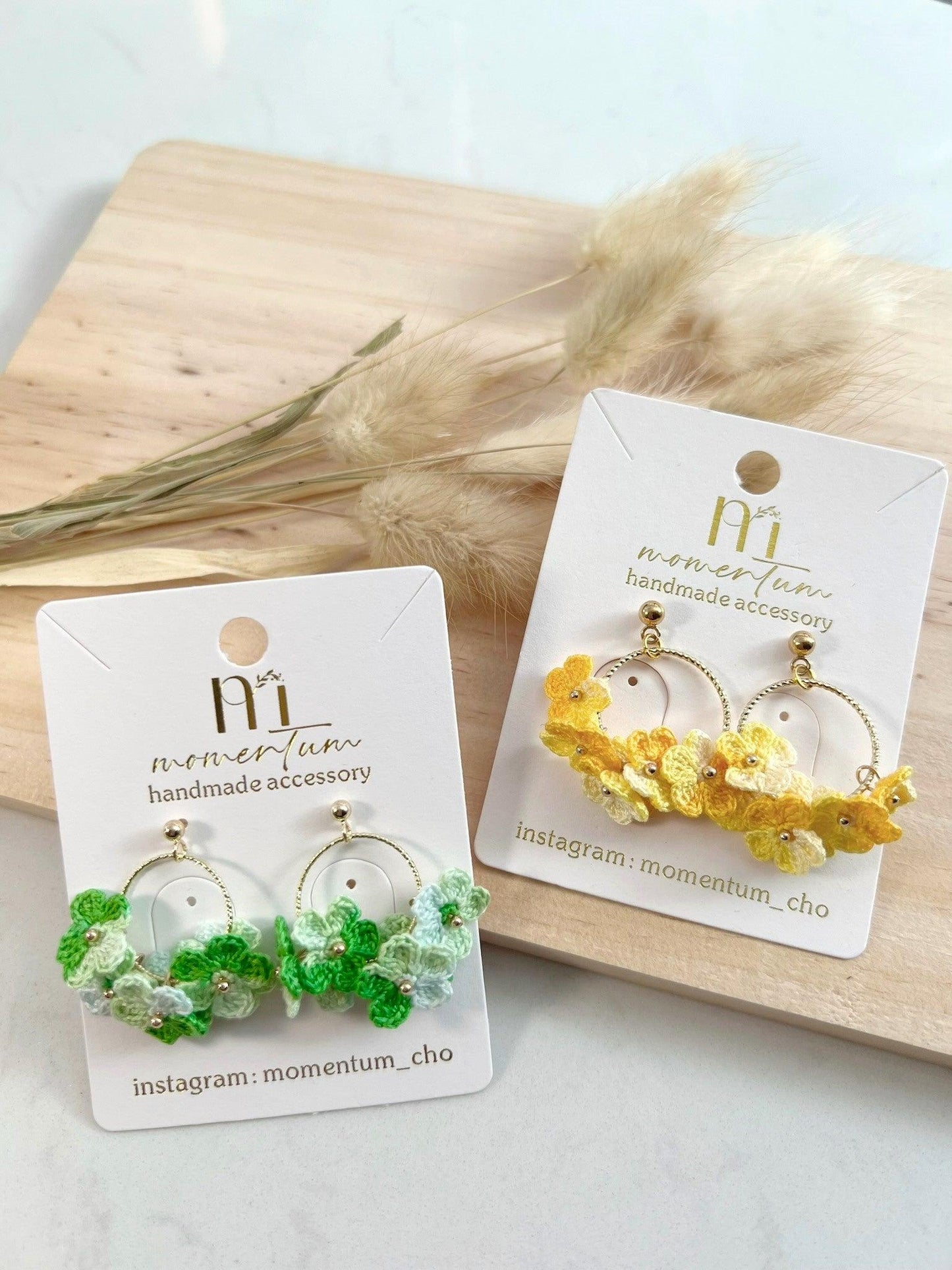 Spring Bloom Citrus Earring Closeup.