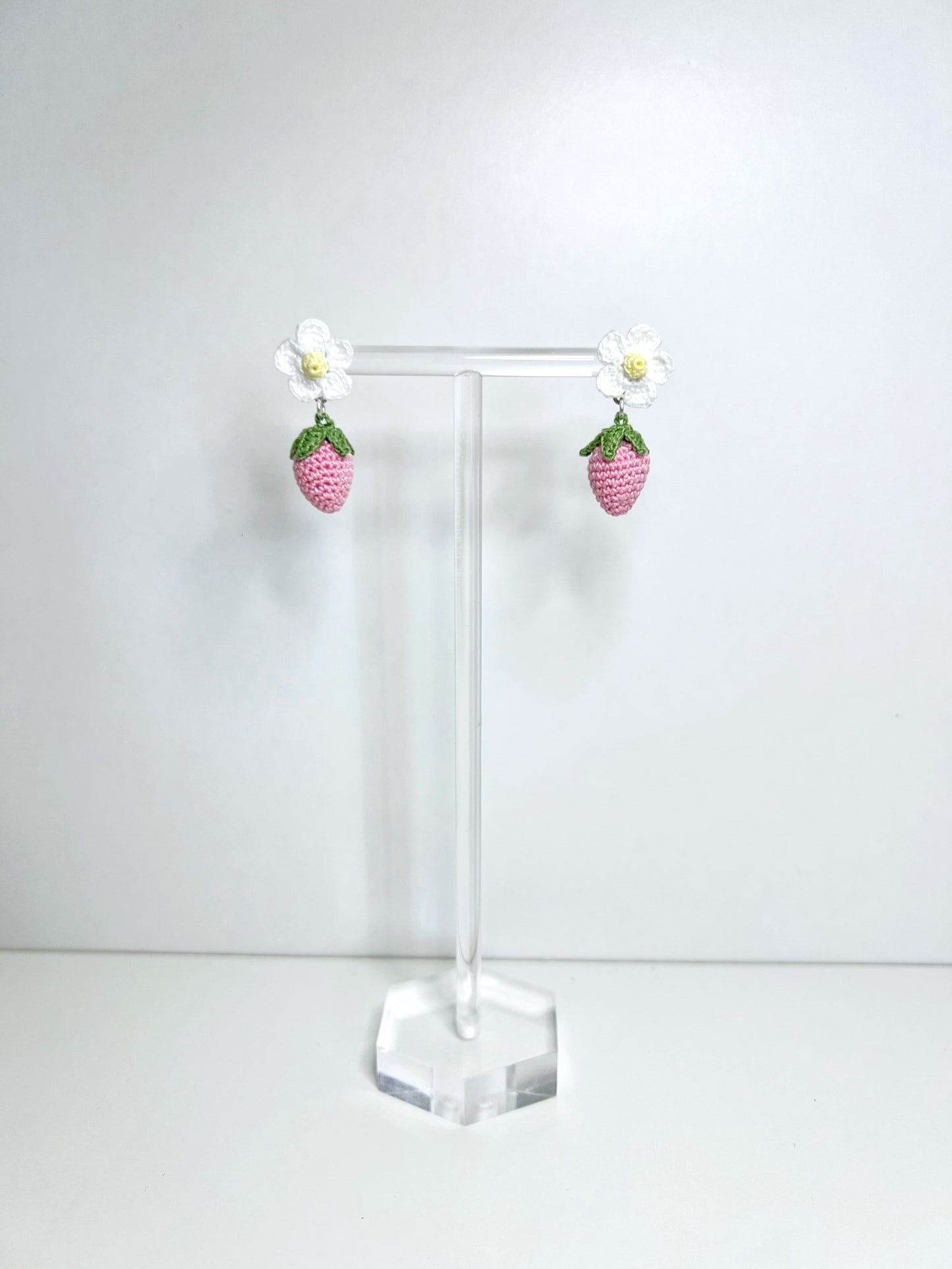 Strawberry Dream Earrings Demo Pink.