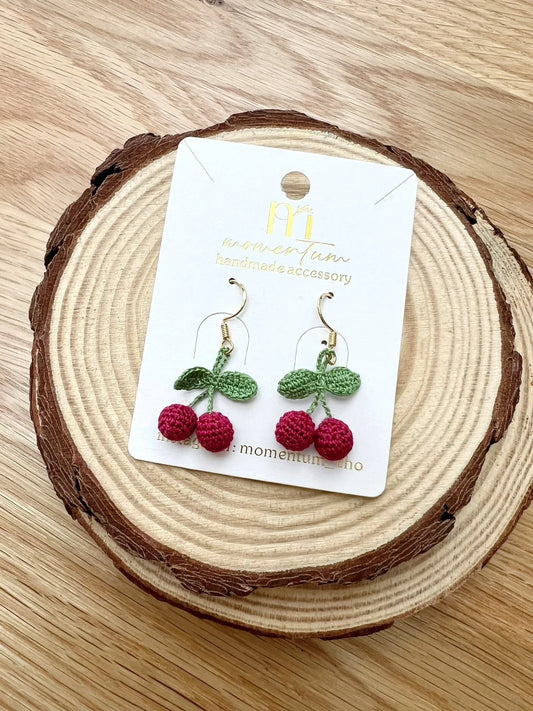Cherry Cherry Earrings Gold.