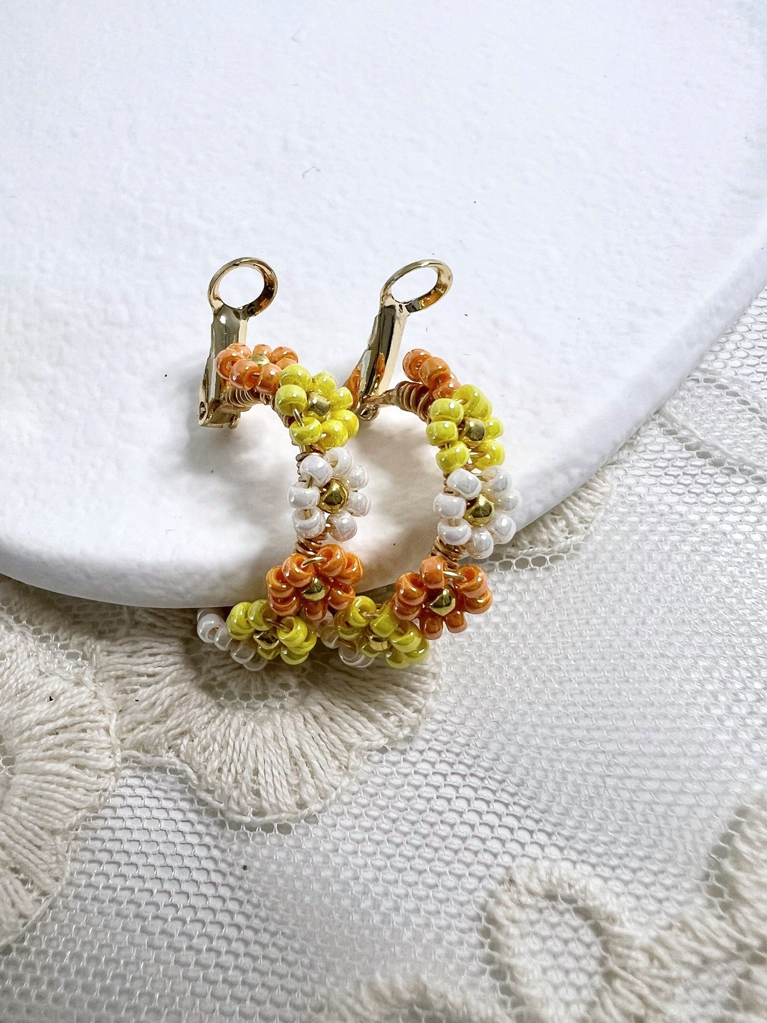 Cool Summer Earrings Yellow Lacy.