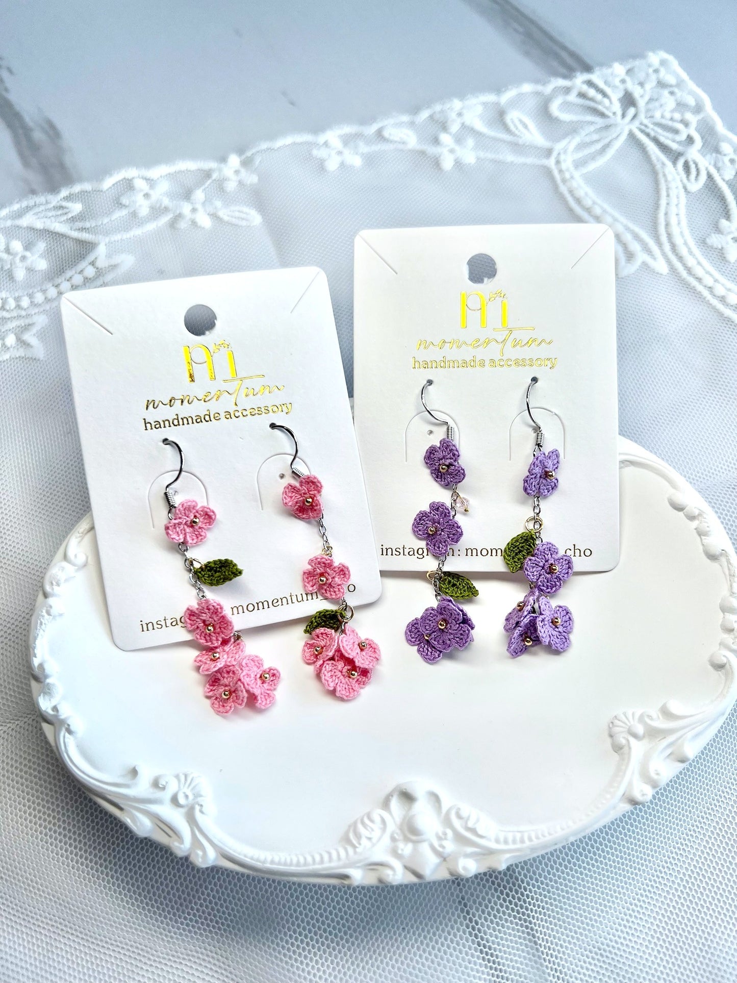 Floral Drop Earring with Card.