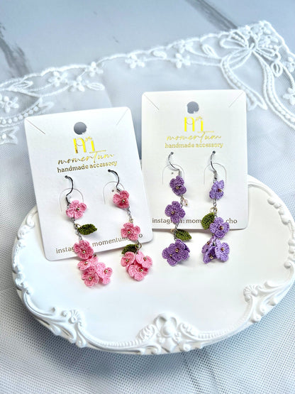 Floral Drop Earring with Card.