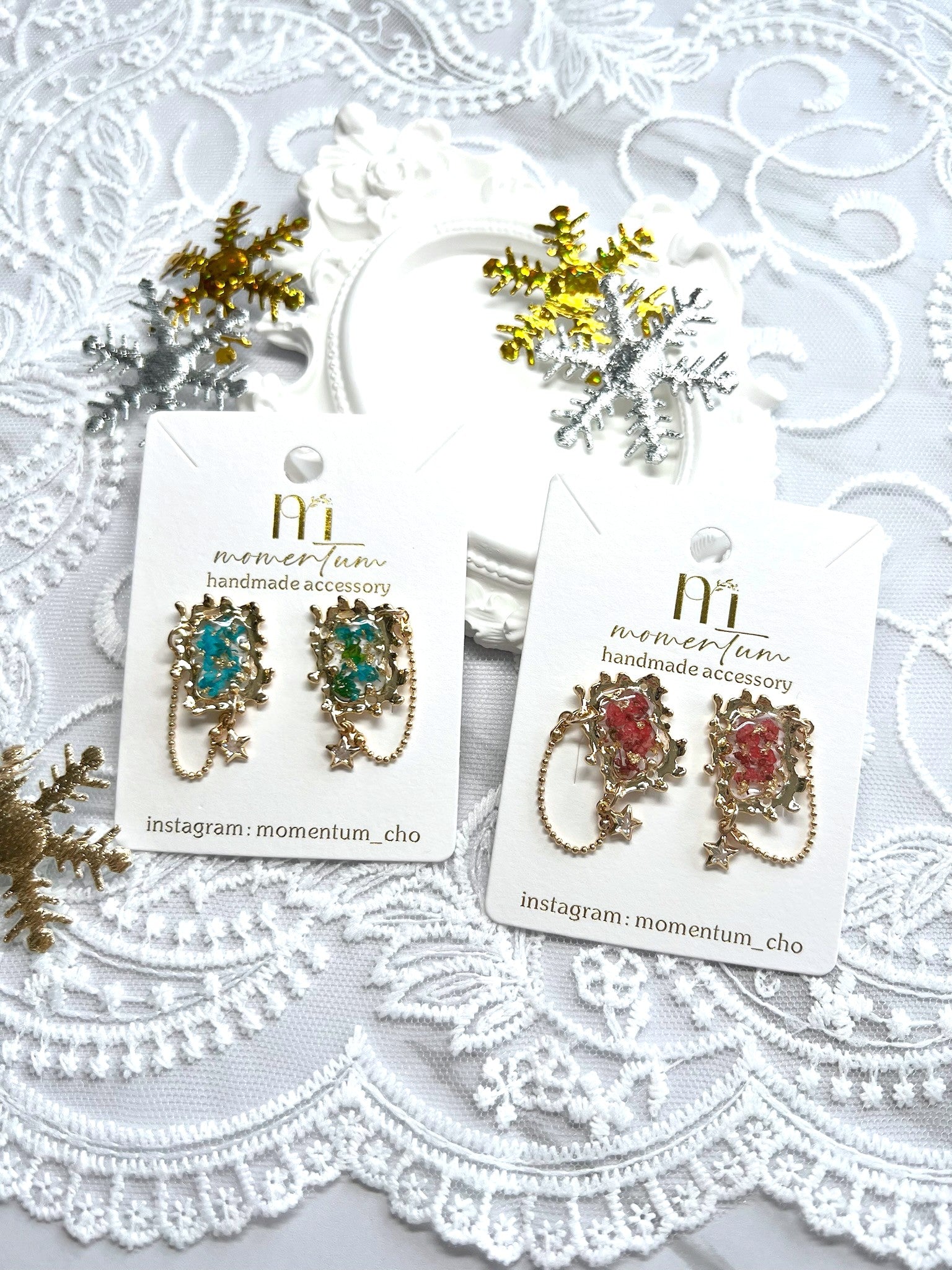 Masterpiece Earrings BlueRed.