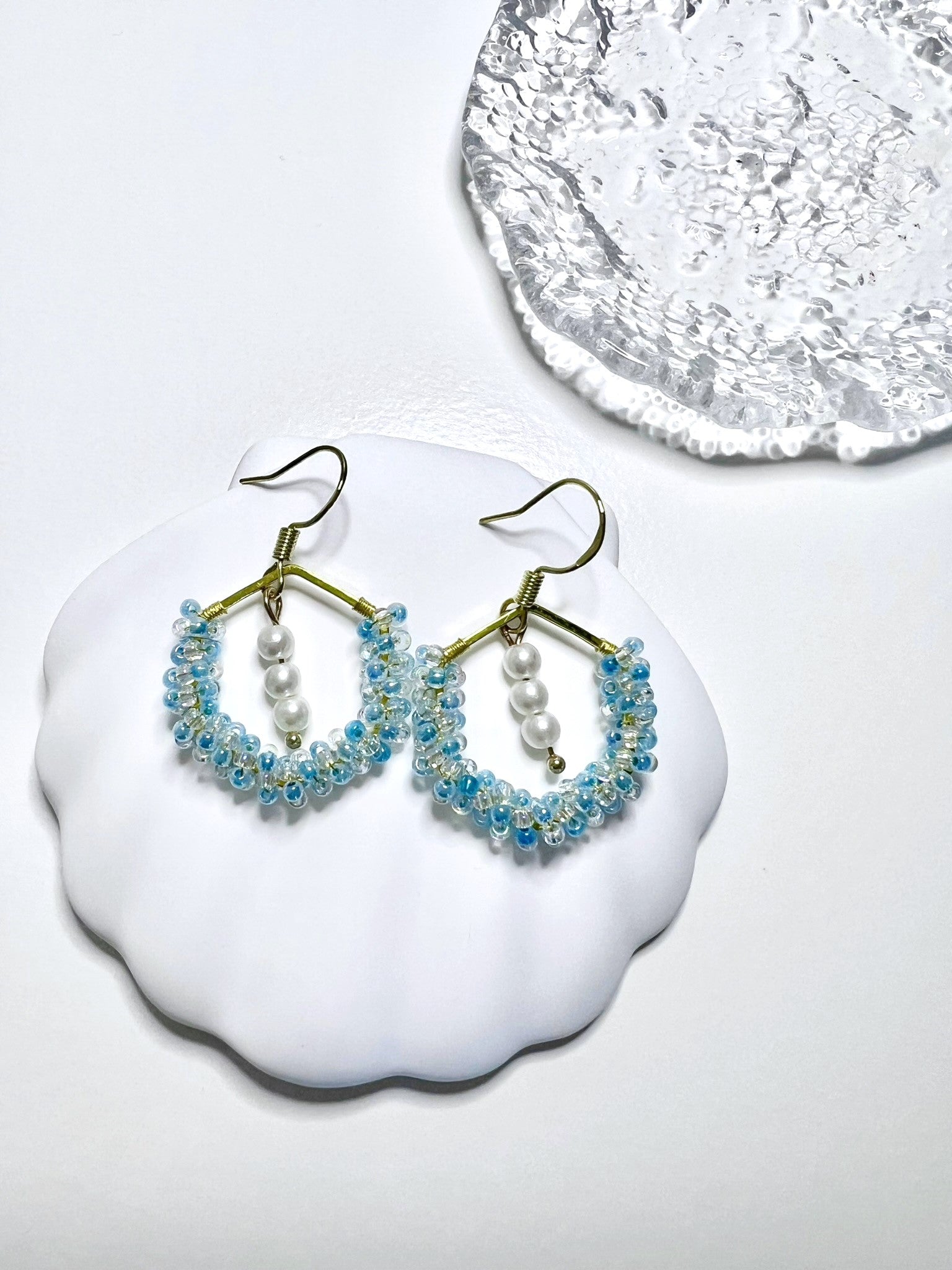 Ocean Tears Earrings Deep Blue Water.