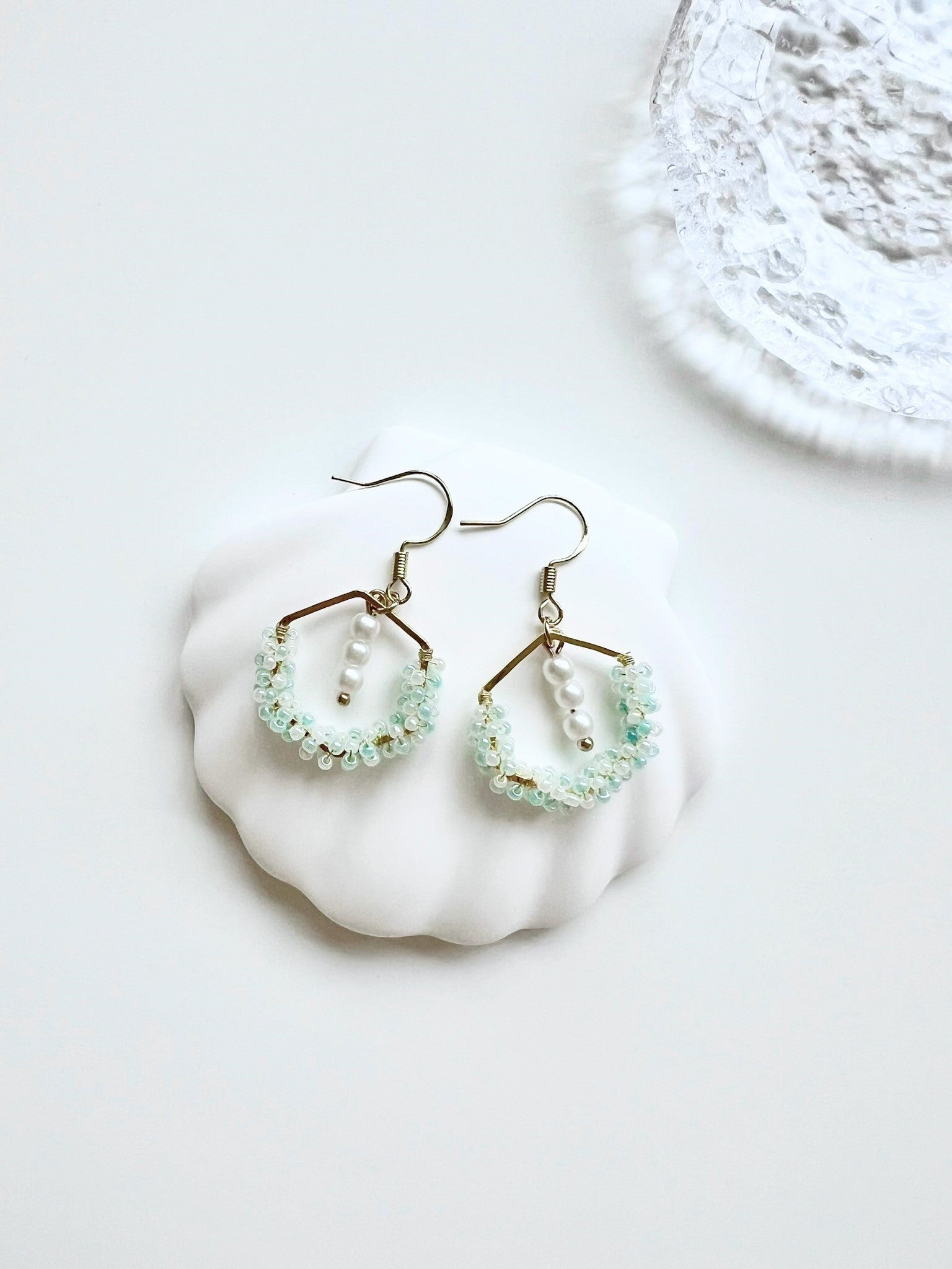 Ocean Tears Earrings Light Blue Water.