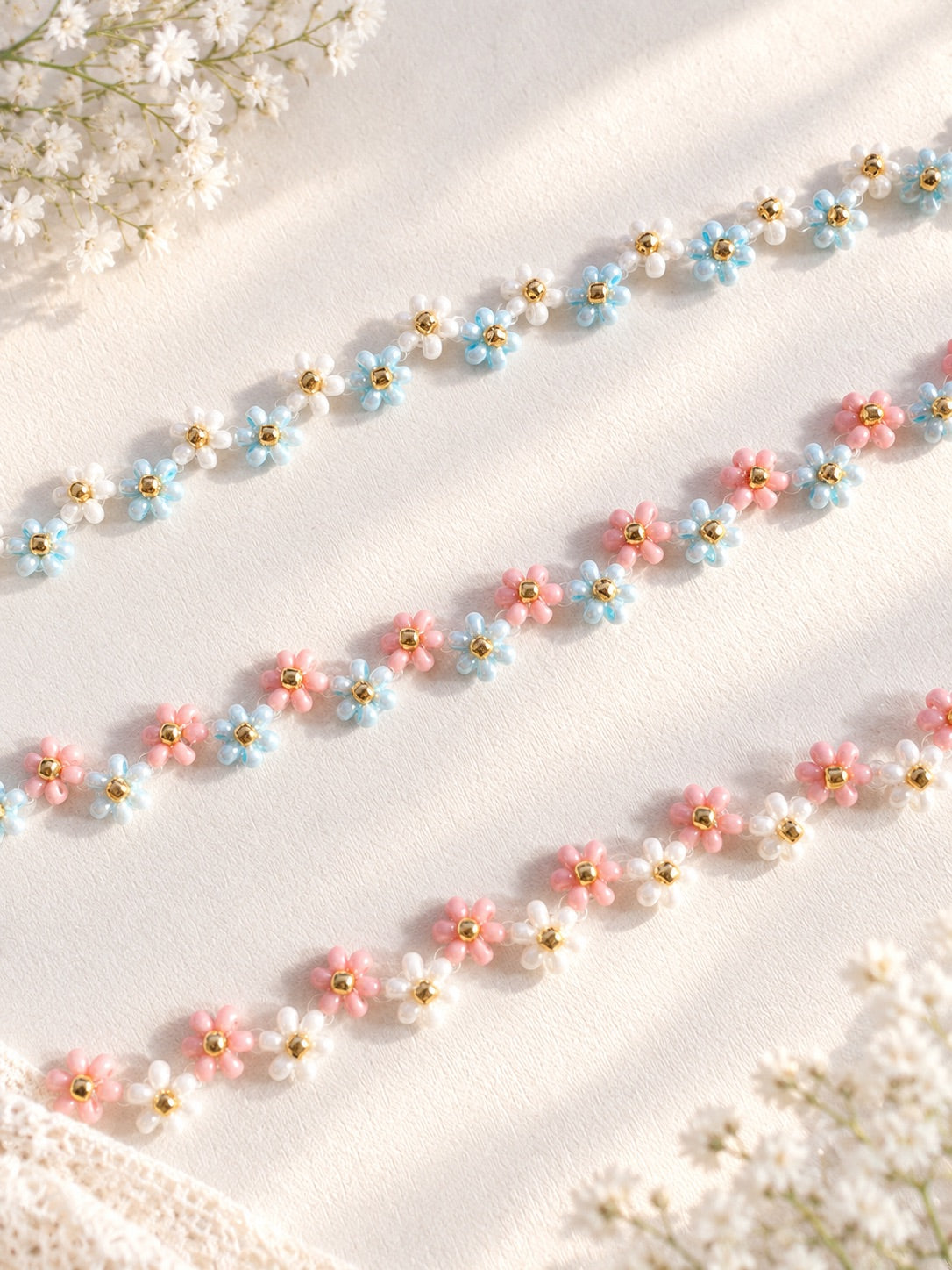 Petals in the Sky Bracelets.