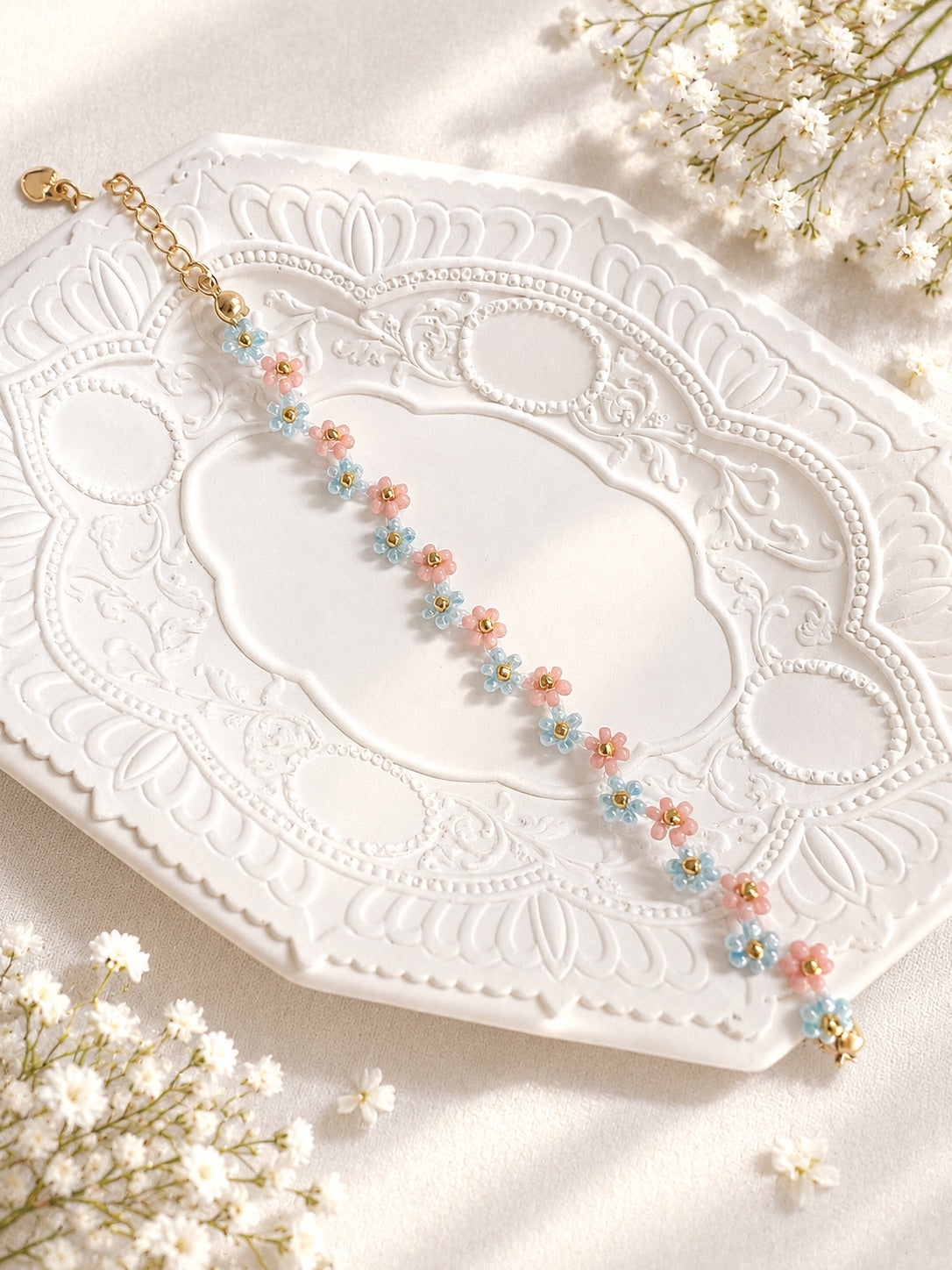 Petals in the Sky Bracelets Pink Blue.