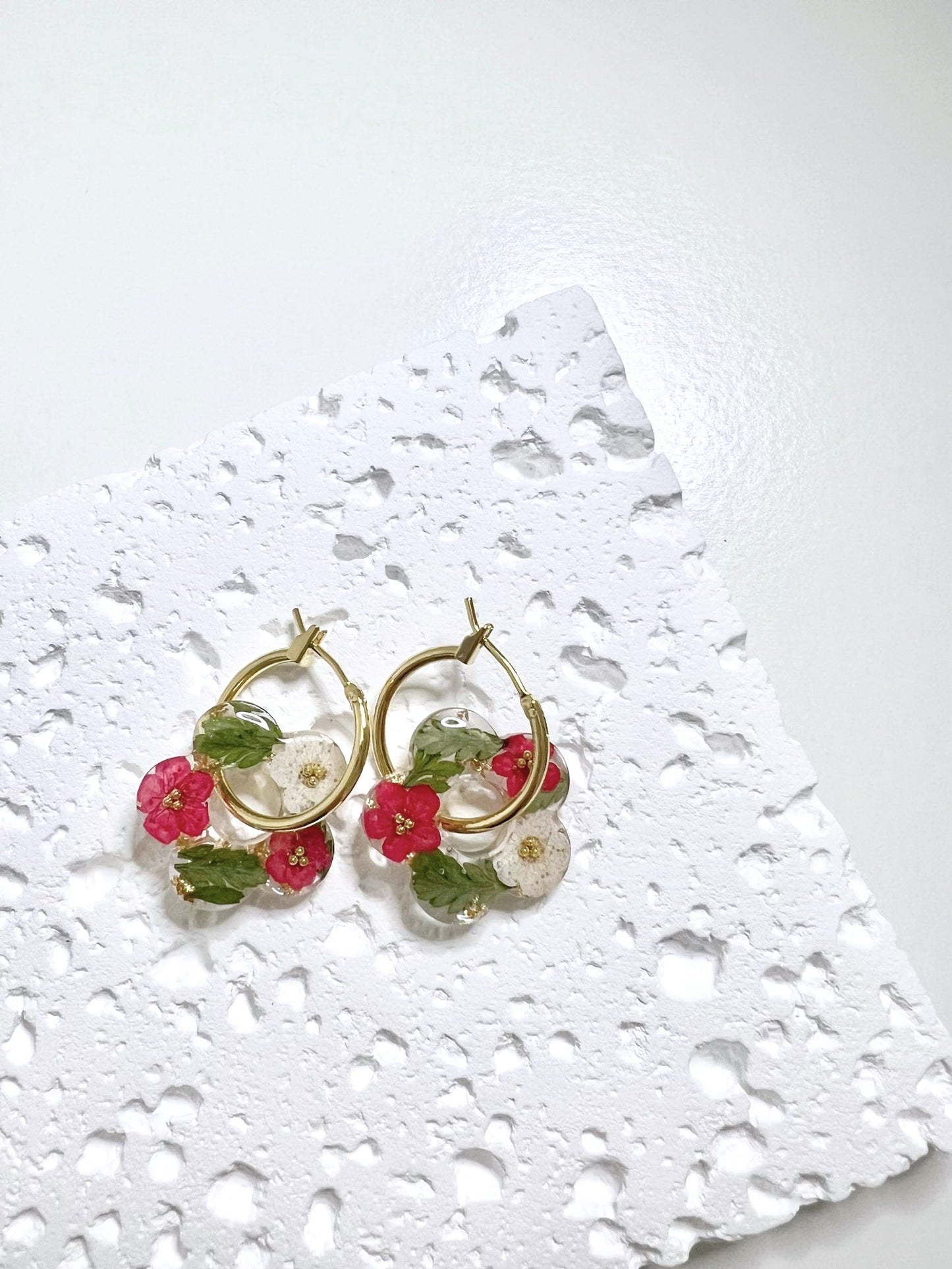 Poinsettia Earrings.