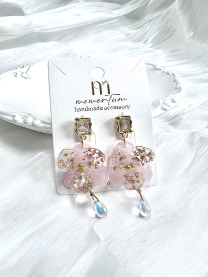 Rainlight Flora Earrings Card Pink.