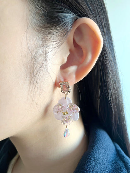 Rainlight Flora Earrings Demo Pink.
