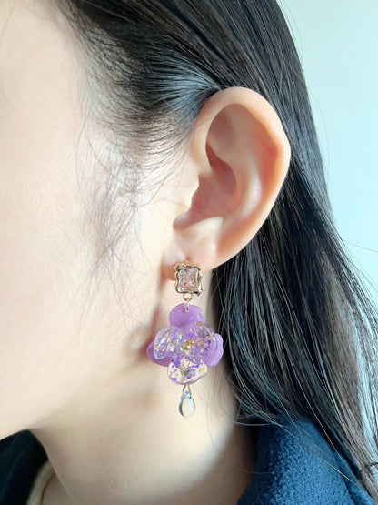 Rainlight Flora Earrings Demo Purple.