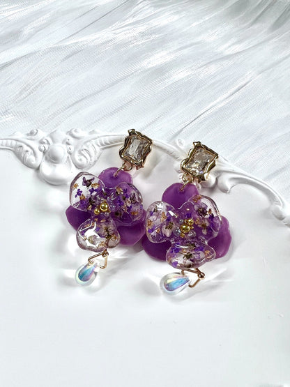 Rainlight Flora Earrings Purple.