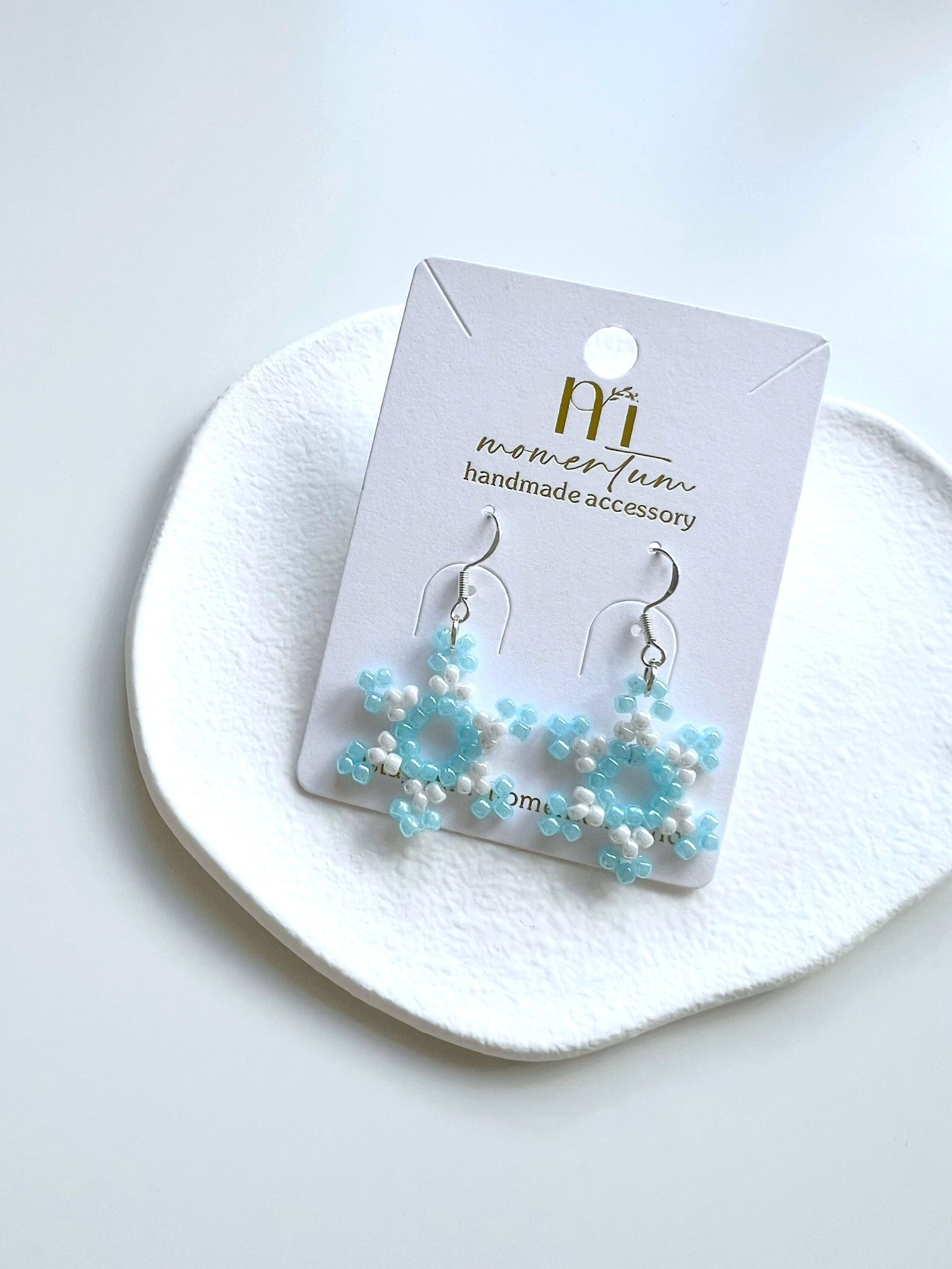 Snowflakes Earrings Blue.