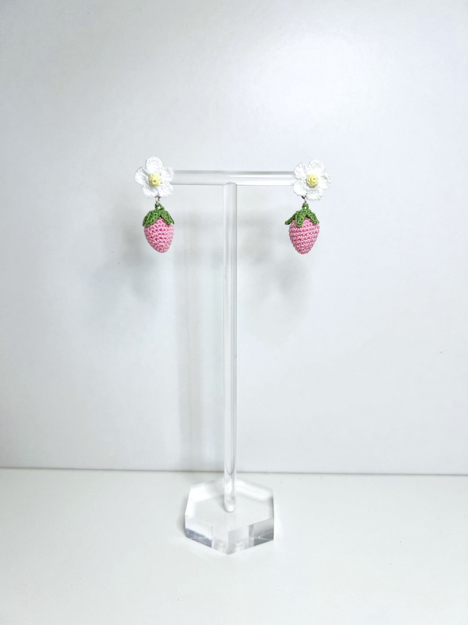 Strawberry Dream Earrings Demo Pink.