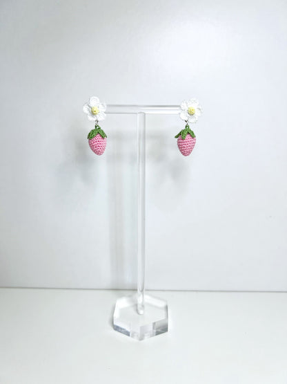 Strawberry Dream Earrings Demo Pink.